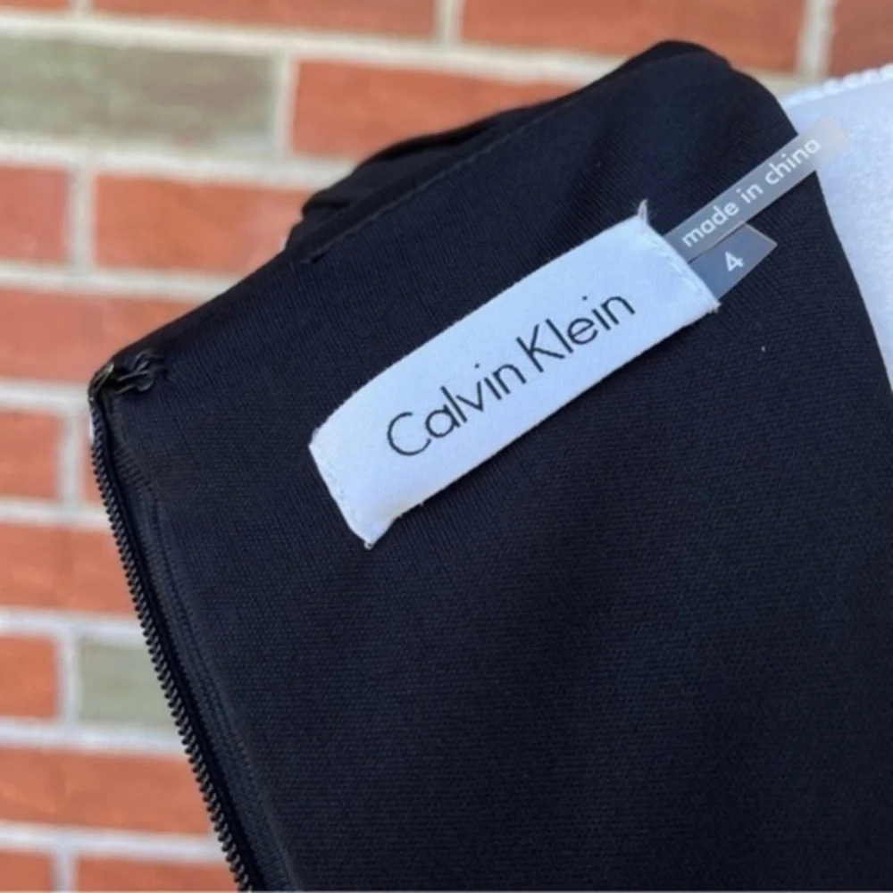 Calvin Klein Textured Round Neck NWT Black Sleeveless Mini Dress 👗